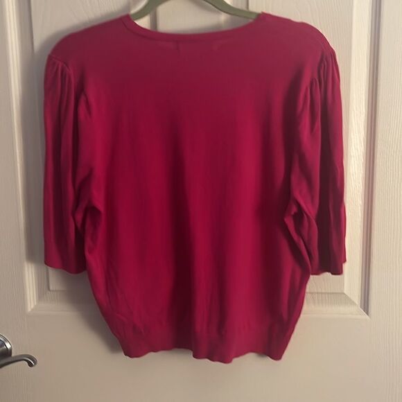 Ralph Lauren hot pink button up three-quarter length sleeve cardigan - Picture 4 of 4